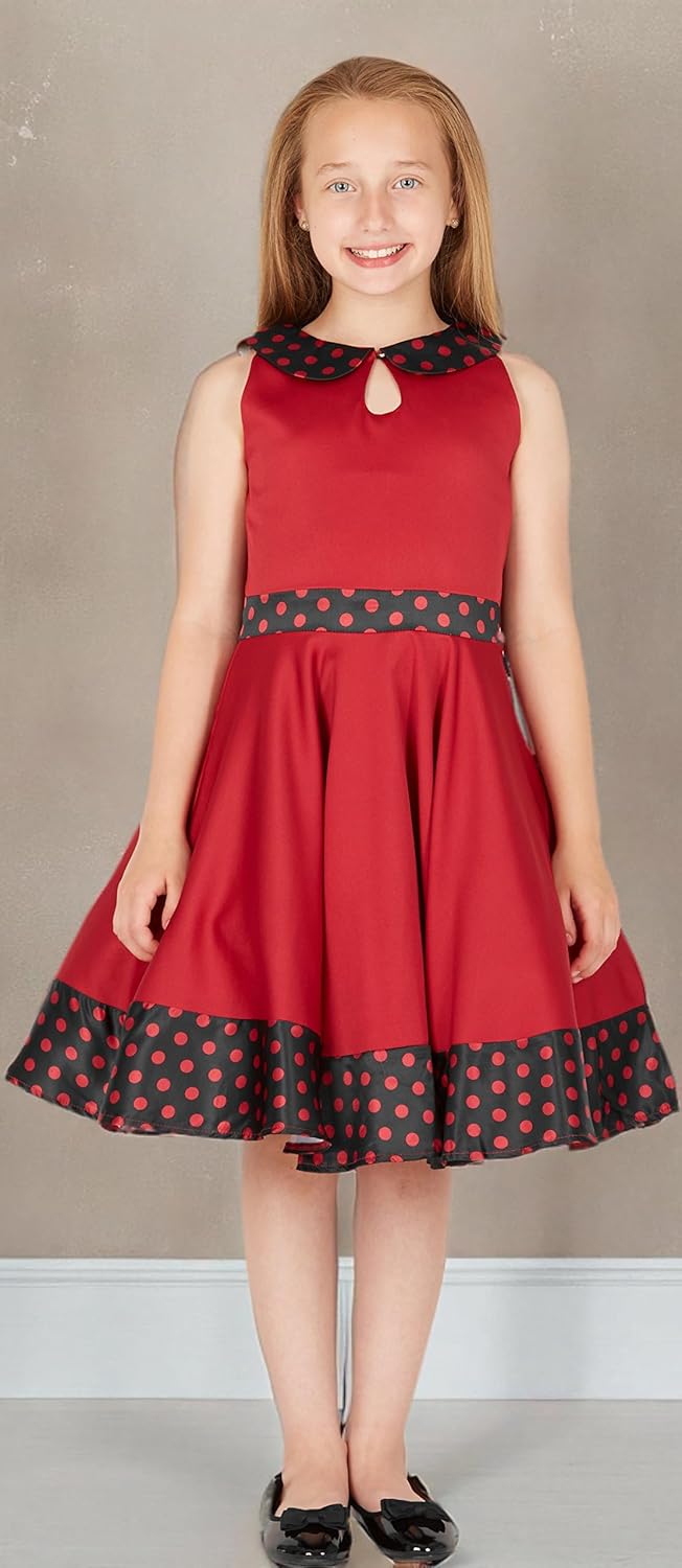 BlackButterfly Kids 'Zoey' Vintage Polka Dot 50's Girls Dress - Image 9