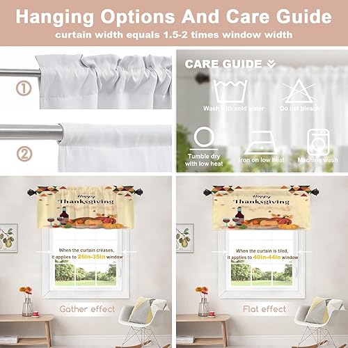 Vista 16 de Shrahala Ethnic Geometric Tribal Kitchen Valances Half Window Curtain, Native American Navajo Tribal Design Print Kitchen Valance for Window Ink