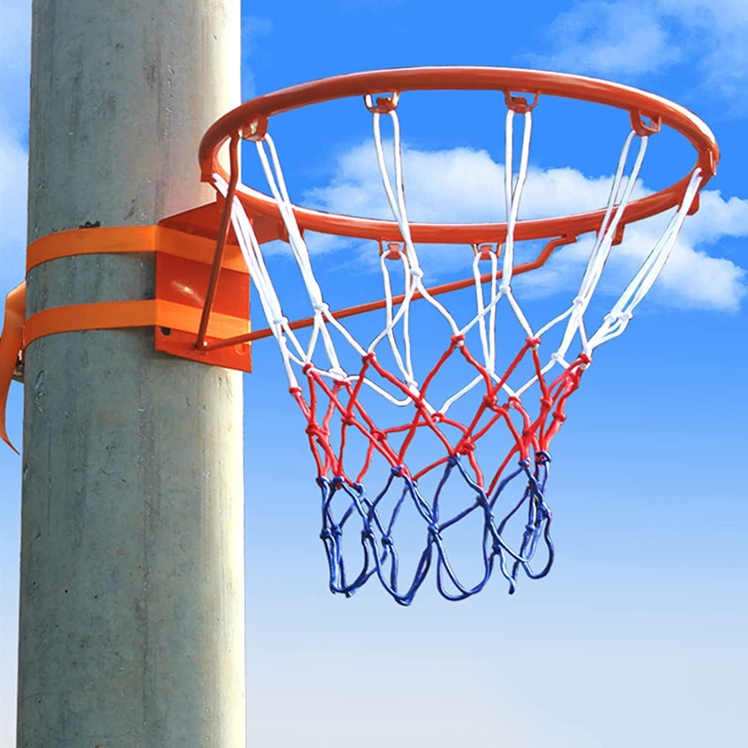 Basketball Rim and Goals for Adults & Kids with 2 Strap, Outdoor 18 Inch Replacement for Tree, Pole Mount, Pool & Basketball Court