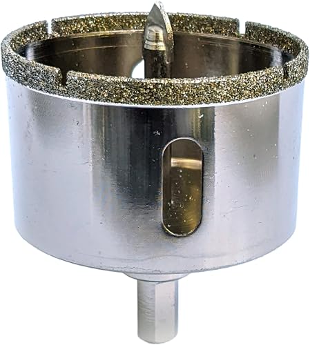 Drilax 2-1/2" Diamond Hole Saw | 1.5" Cutting Depth | Removable Pilot Pin & Triangular 3/8" Shank | Wet Drilling for Ceramic, Porcelain, Tile, Quartz, Granite, Marble | Large Pipe & HVAC Holes