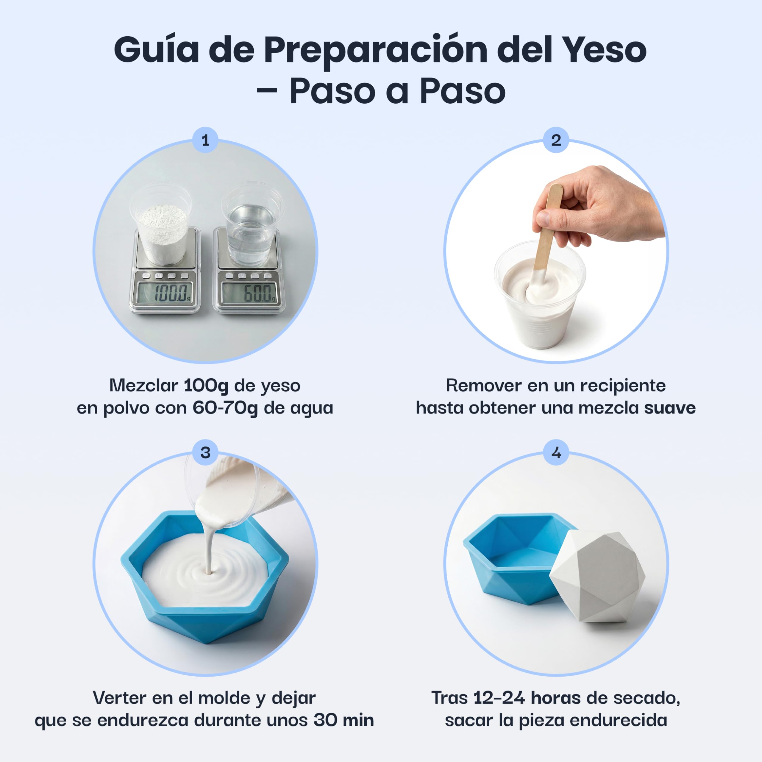 Creative Deco Yeso Cerámico en Polvo Blanco Marfil | 5 kg | Masa de Moldeo | Yeso para Modelar | Perfecto para Manualidades Artesanía Modelado Decoración Bricolaje Escultura | Secado Rápido