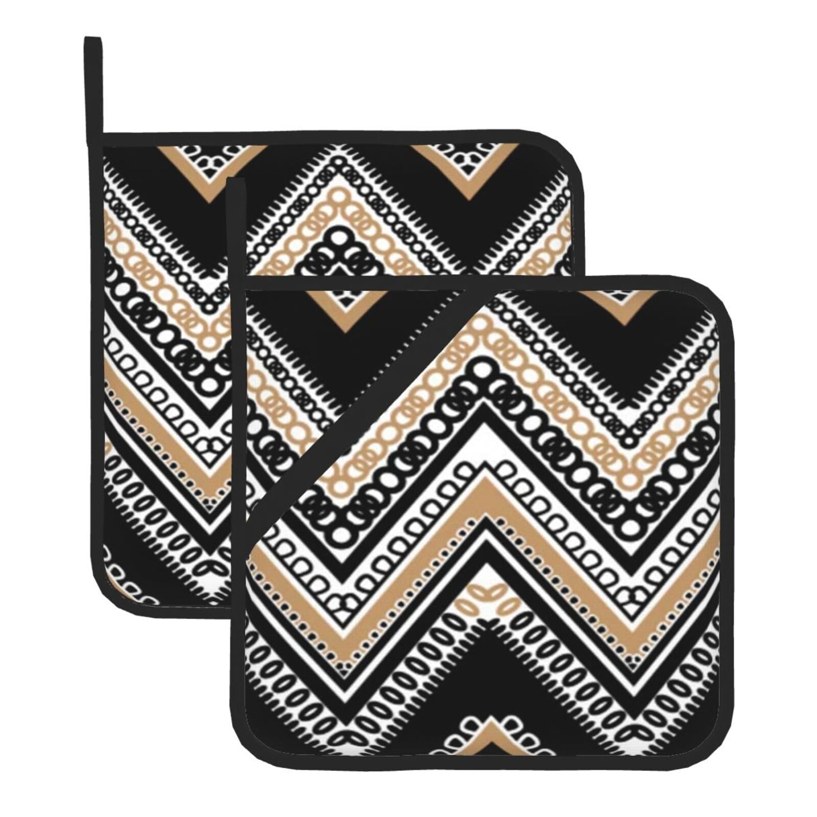 KFRXXZQB 2-Pack Square Pot Holders, Oven Mitts For Baking & Bbq