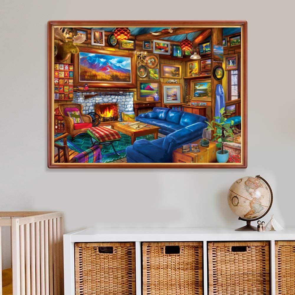 Jigsaw Puzzles for Adults 1000 Piece Luxurious Wooden House 27.56 x 19.69 Inch Jigsaw Puzzle for Adults Educational Game 1000 Pieces Puzzles for Adult - Image 2