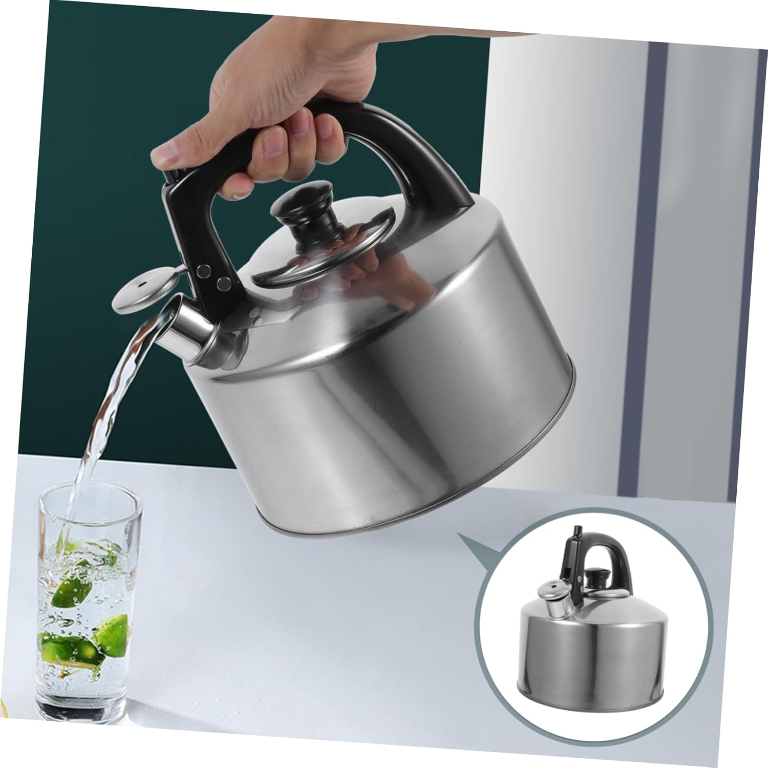 Ciieeo Electric Kettle Stove Top Capacity Hot Water Kettle Whistle Stainless Steel Tea Pot
