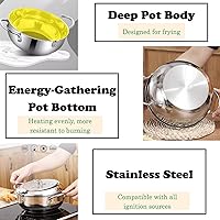 Vista 4 de Freidora olla freidora japonesa mini olla de acero inoxidable Olla de temperatura controlada Tempura Sartén Termómetro Cocina de inducción Ollas