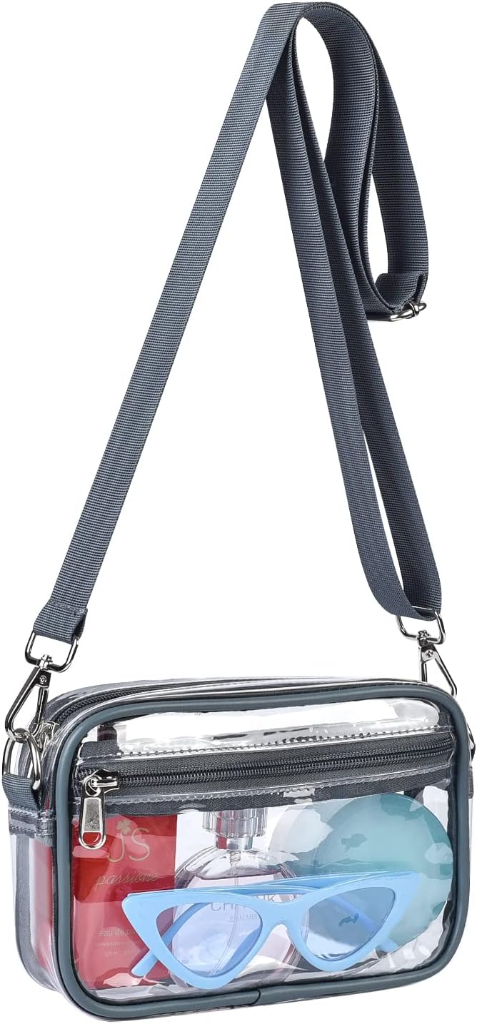 Clear Bag Stadium Approved, Clear Purse with Removable Strap, Clear Crossbody Bag for Concert Event Work Festival