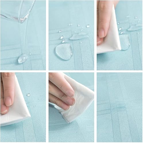 Miniatura 203 de JUCFHY - Mantel rectangular marroquí de tela jacquard a prueba de derrames y resistente al agua y al aceite, mantel decorativo para uso exterior e