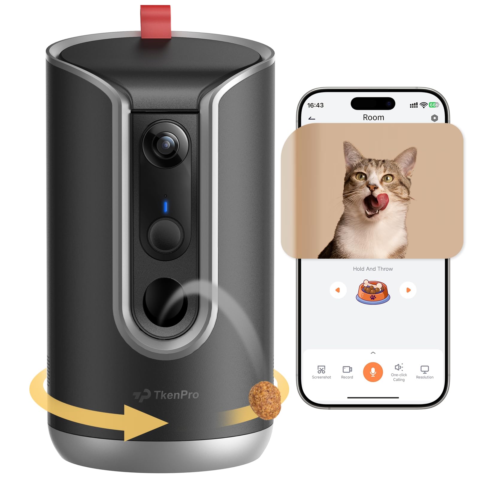 Amazon.com: TKENPRO 2K Pet Camera Treat Dispenser, AI Photo Album