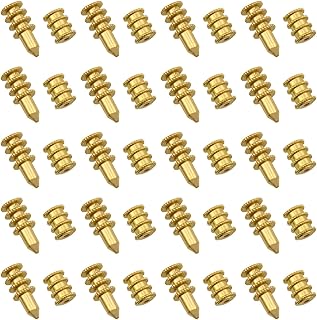 Brass Table Leaf Screw Pin Table Bolt Sleeve Connectors Table Extension Hardware Table Leaf Hardware Gold Table Pins Stretch Table Hardware Accessories 20PCS