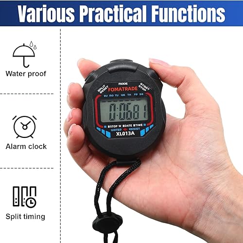 Miniatura 5 de Cronómetro digital, cronómetro deportivo, cronómetro de pantalla grande, cronómetro digital de mano multifunción cronógrafo electrónico profesional