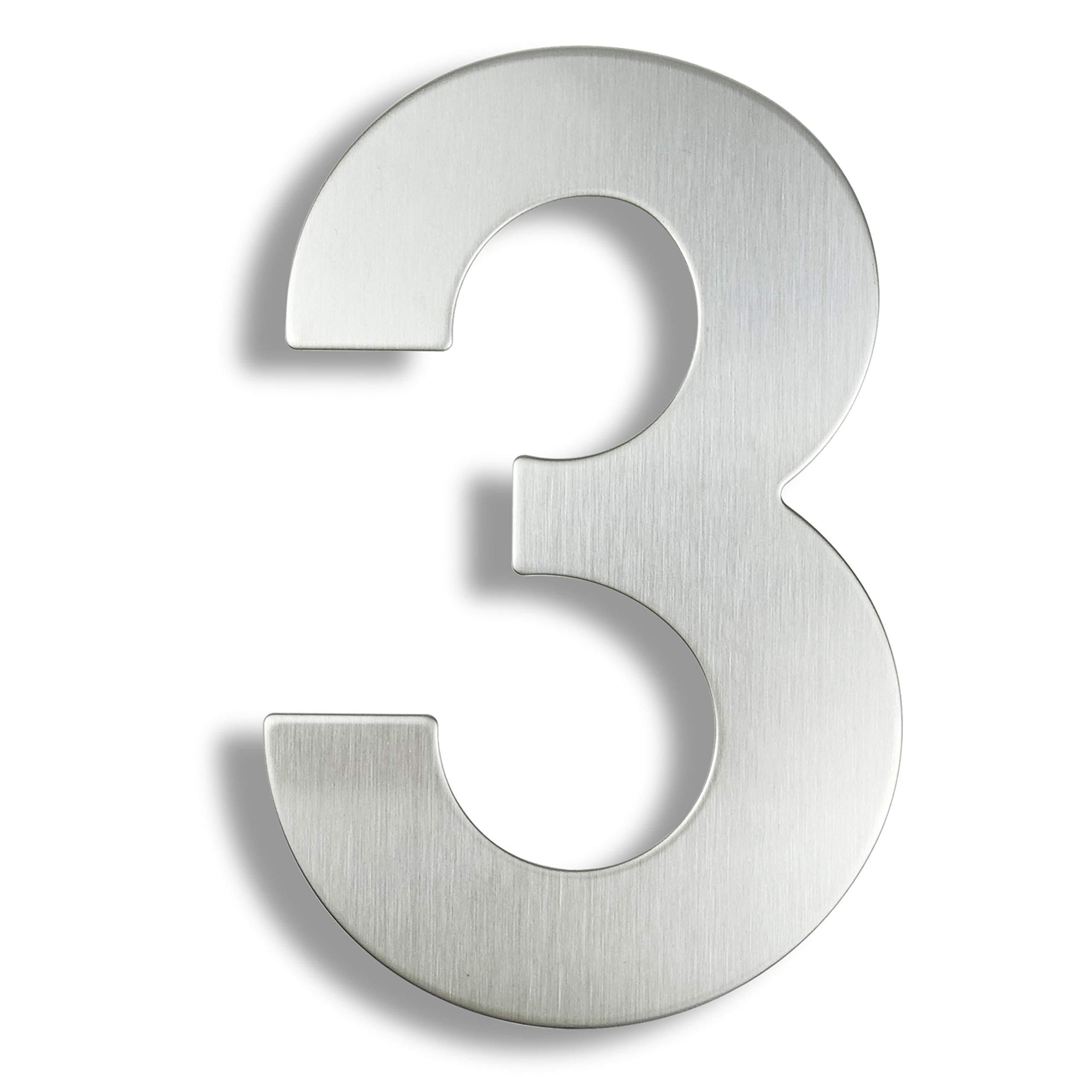Números de casa,Número de calle de metal Letrero con número de casa de 15 cm, n.º 0-9, for exteriores, plateado, de 6 pulgadas, for puerta de entrada grande(3)