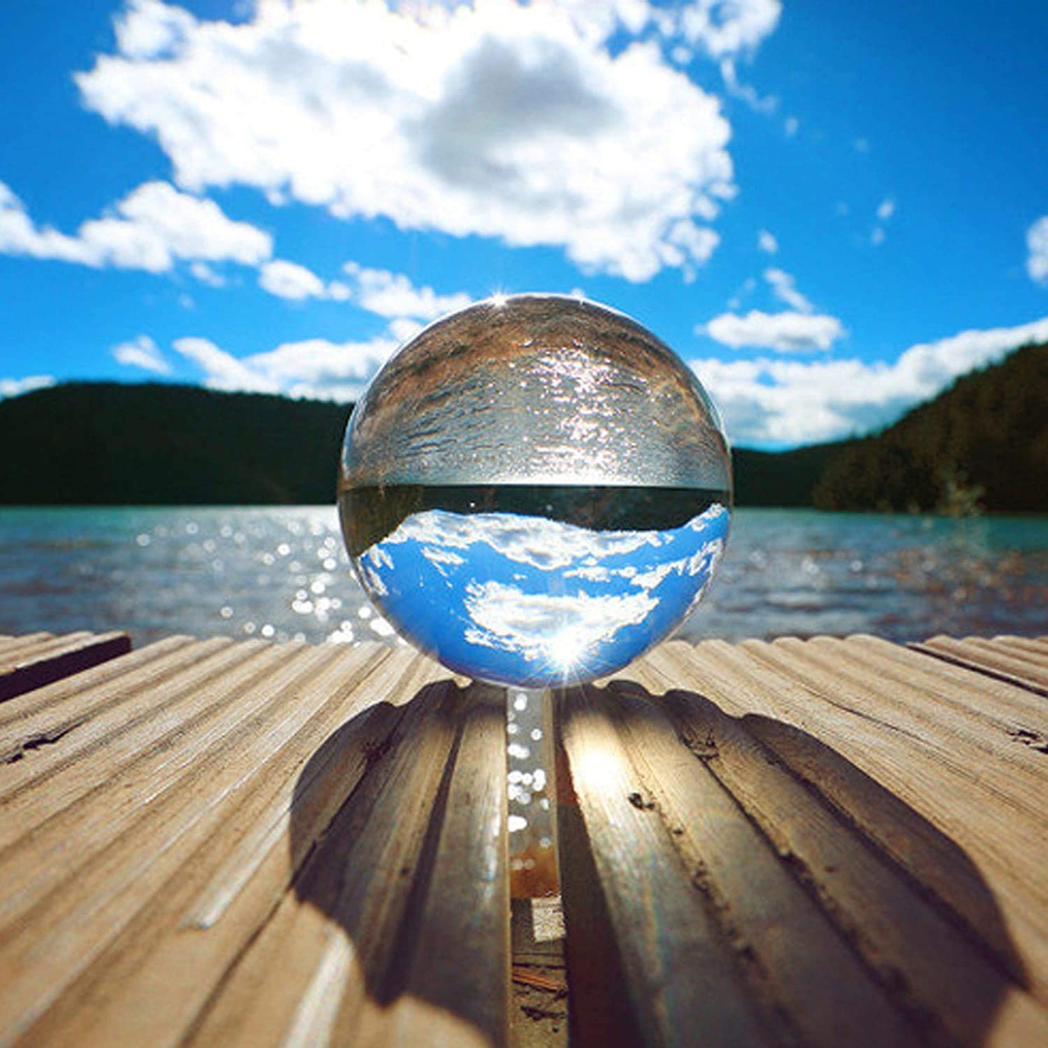 aleawol K9,Sfera di cristallo trasparente da 150 mm, divinazione, guarigione e fotografia decorazione