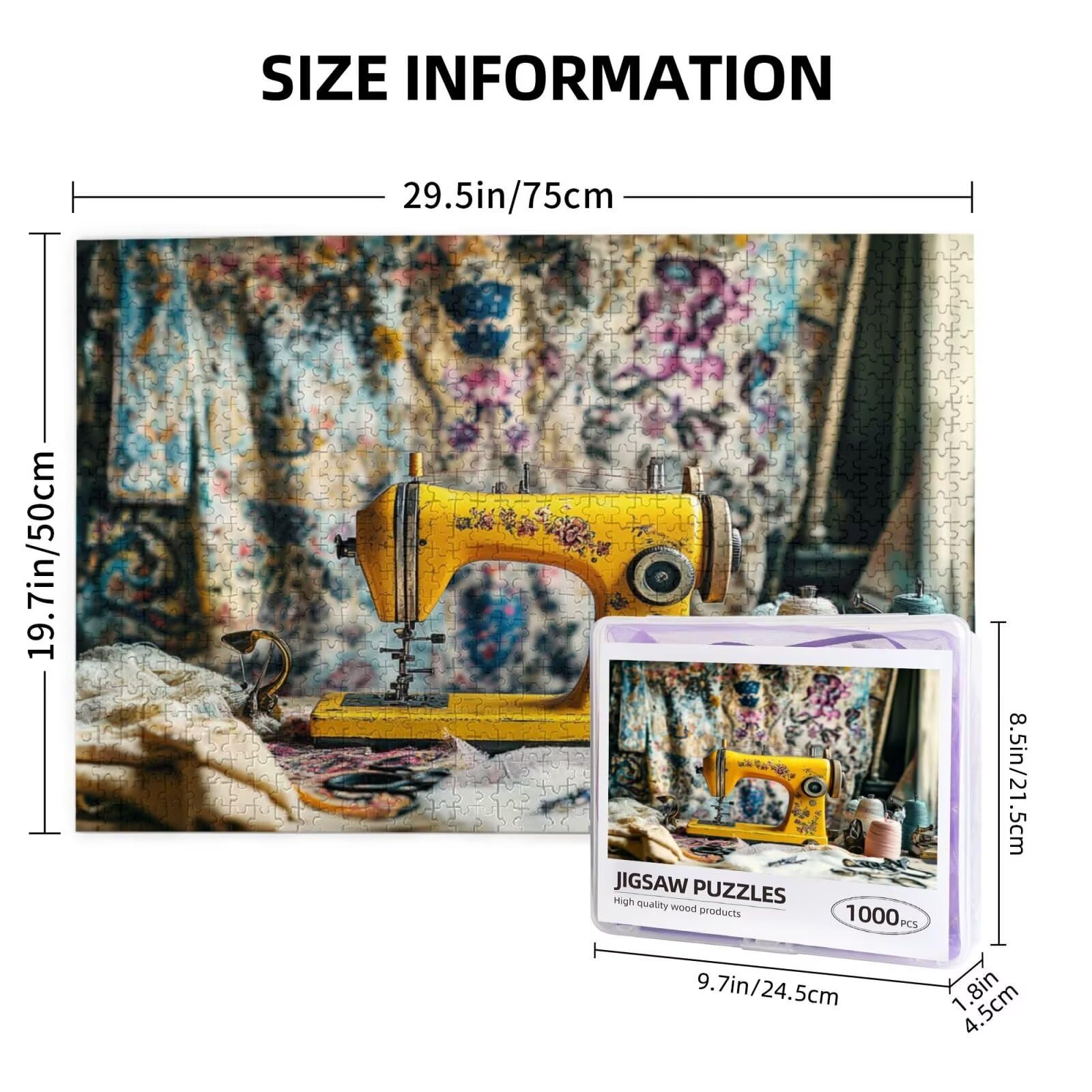 Puzzle retro, 6000 elementów, maszyna do szycia, puzzle dla dorosłych, z pudełkiem na prezent, duże drewniane puzzle dla dorosłych, gra zręcznościowa dla całej rodziny, prezenty dla kobiet, 105 x 180