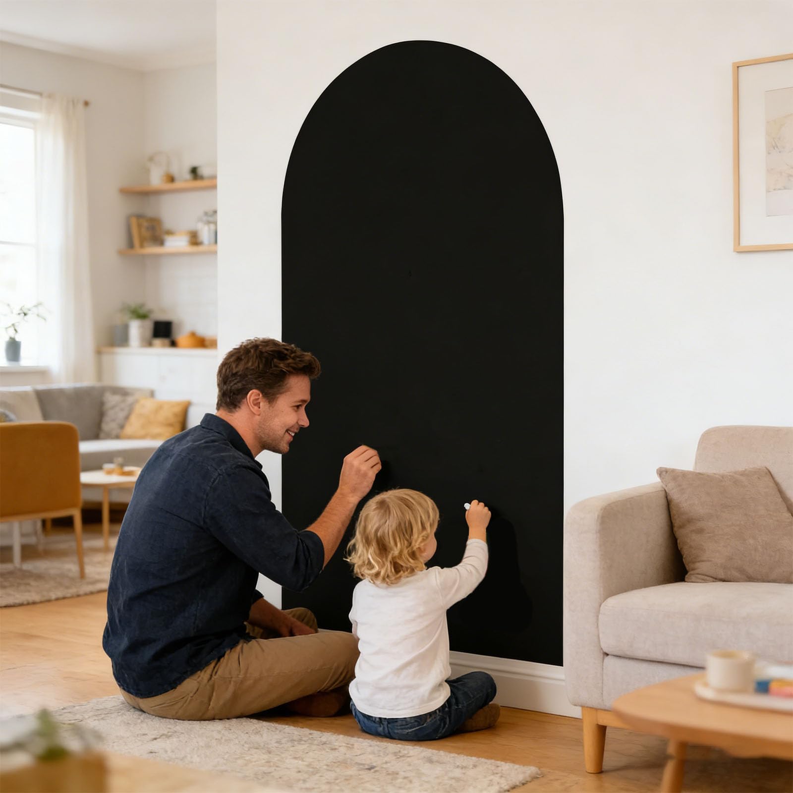 Einfach zu installierende schwarze Kreidetafel, Wand-Design, geeignet für Unterricht und Heimorganisation, Memoboard