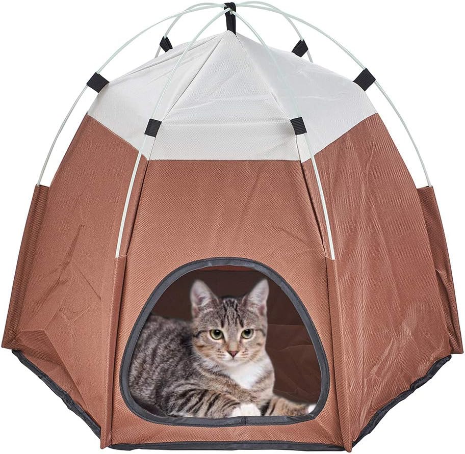 XhuangTech Pet Tent Cave Bed for Cats/Small Dogs, Soft Fabric Portable