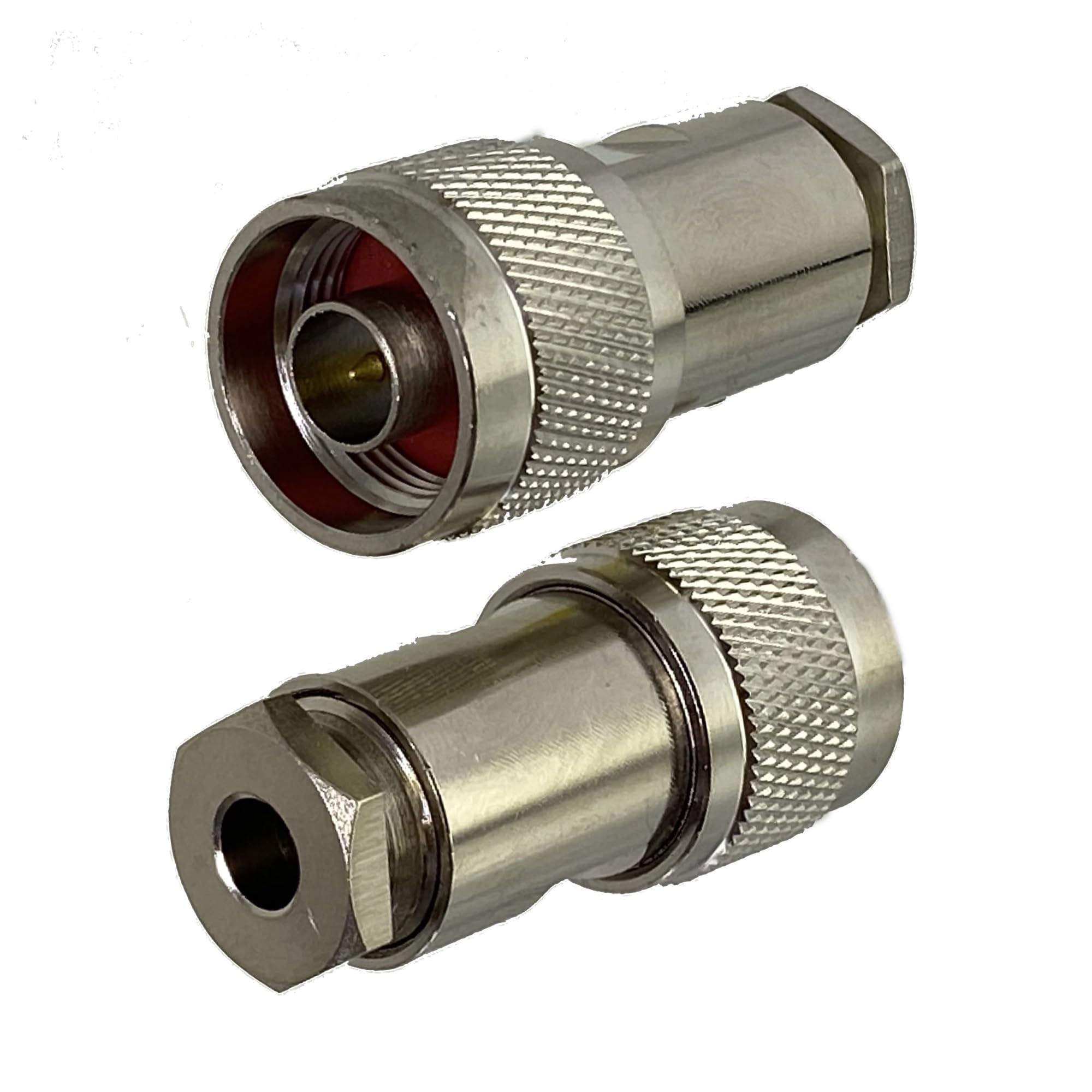 10 Uds N conector macho abrazadera RG58 RG142 LMR195 RG400 Cable RF Coaxial latón terminales de recto