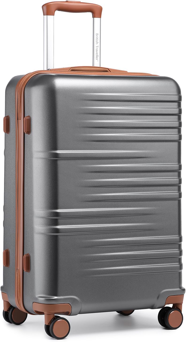 Medium Size Suitcase with 4 Wheels Durable PC Hard Shell Luggage Suitcase Lightweight Check in Hold Luggage