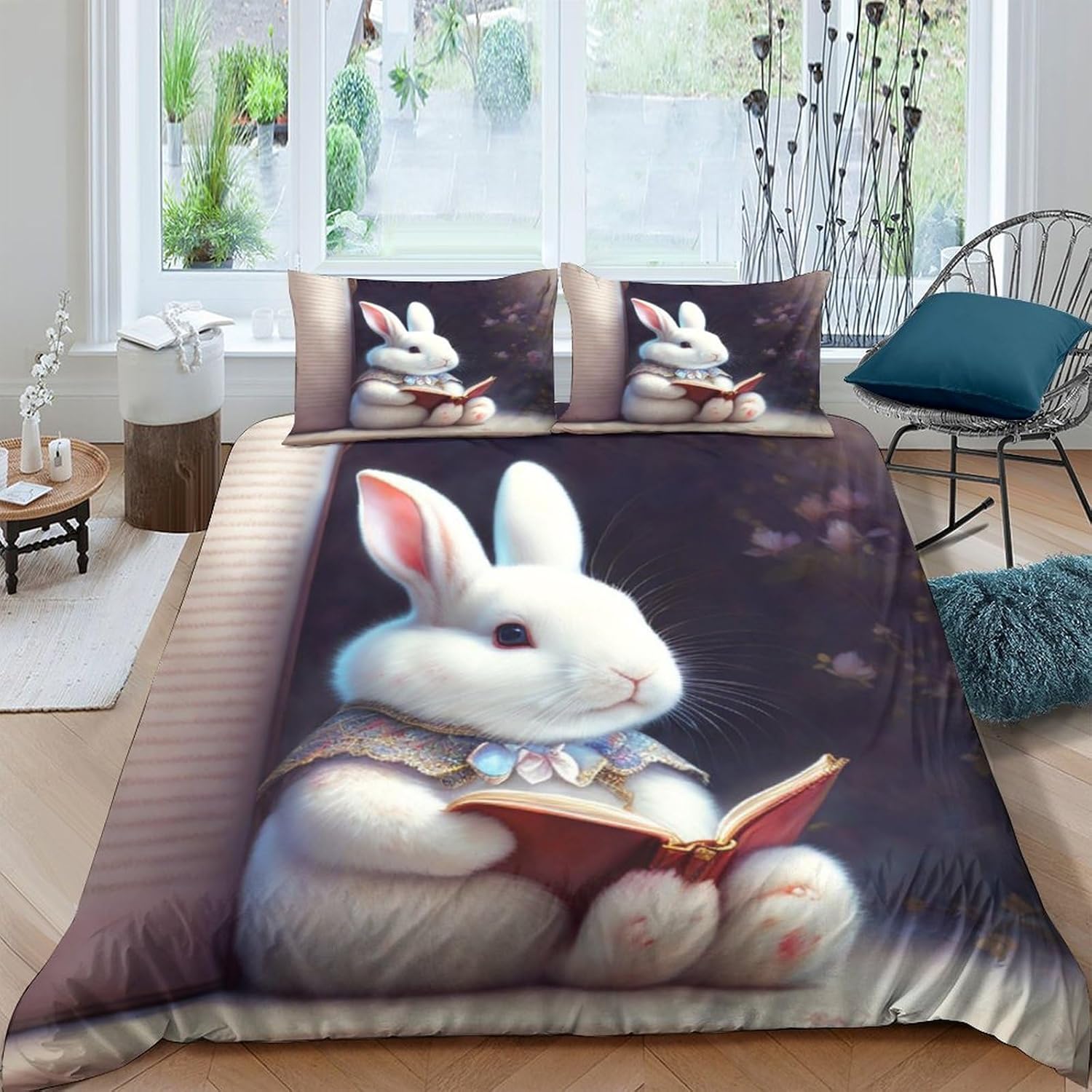 Colorful Animals Three Piece Suit Cartoon Quilt Cover Set - Super Soft Bedding Set for Kids with Pillowcase - Lightweight and Breathable Microfiber Bed Linens