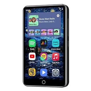80GB MP3 Player with Bluetooth and WiFi, ZAQE 4" HD Full Touch Screen MP3 Player with Spotify, Amazon Music,YouTube,Pandora,Libby,Android MP4 Music Player for Kids (Black) - Amazon product rated Grade A