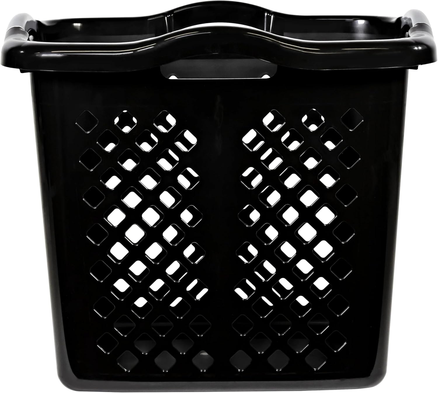 2 Bushel Plastic Lamper Laundry Basket, Black, Adults and Tweens
