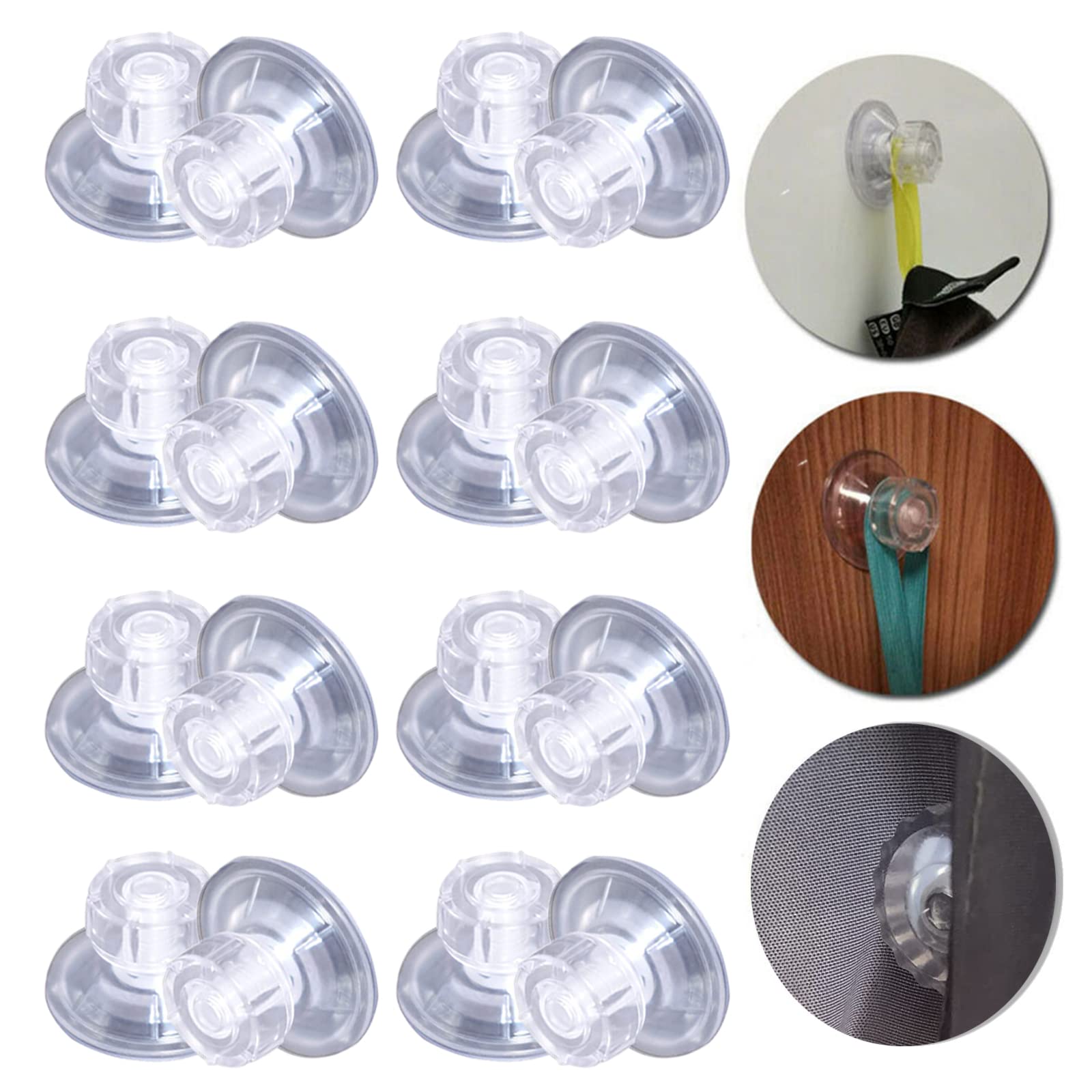 JUTTAUTO 16 Pcs Caravan Limpets, High-Grip Suction Cup Pads, Canopy Awning Side Fix Kit, for Motorhome, Campervan, Van, RV, 45mm