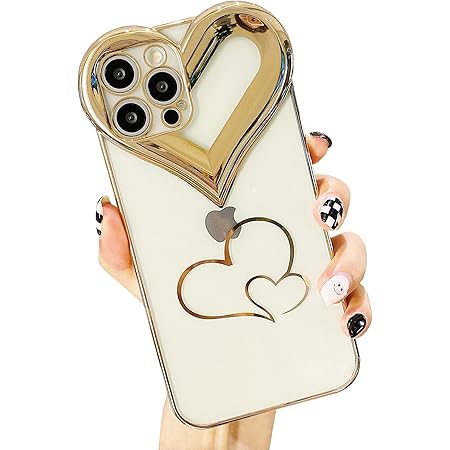 Amazon Com Banailoa 3d Hear Iphone 12 Pro Max Case Cute Plating Sparkle Luxury Case For Women Camera Protective Soft Tpu Girly Case Cover For Only Iphone 12 Pro Max 6 7 Inch Clear