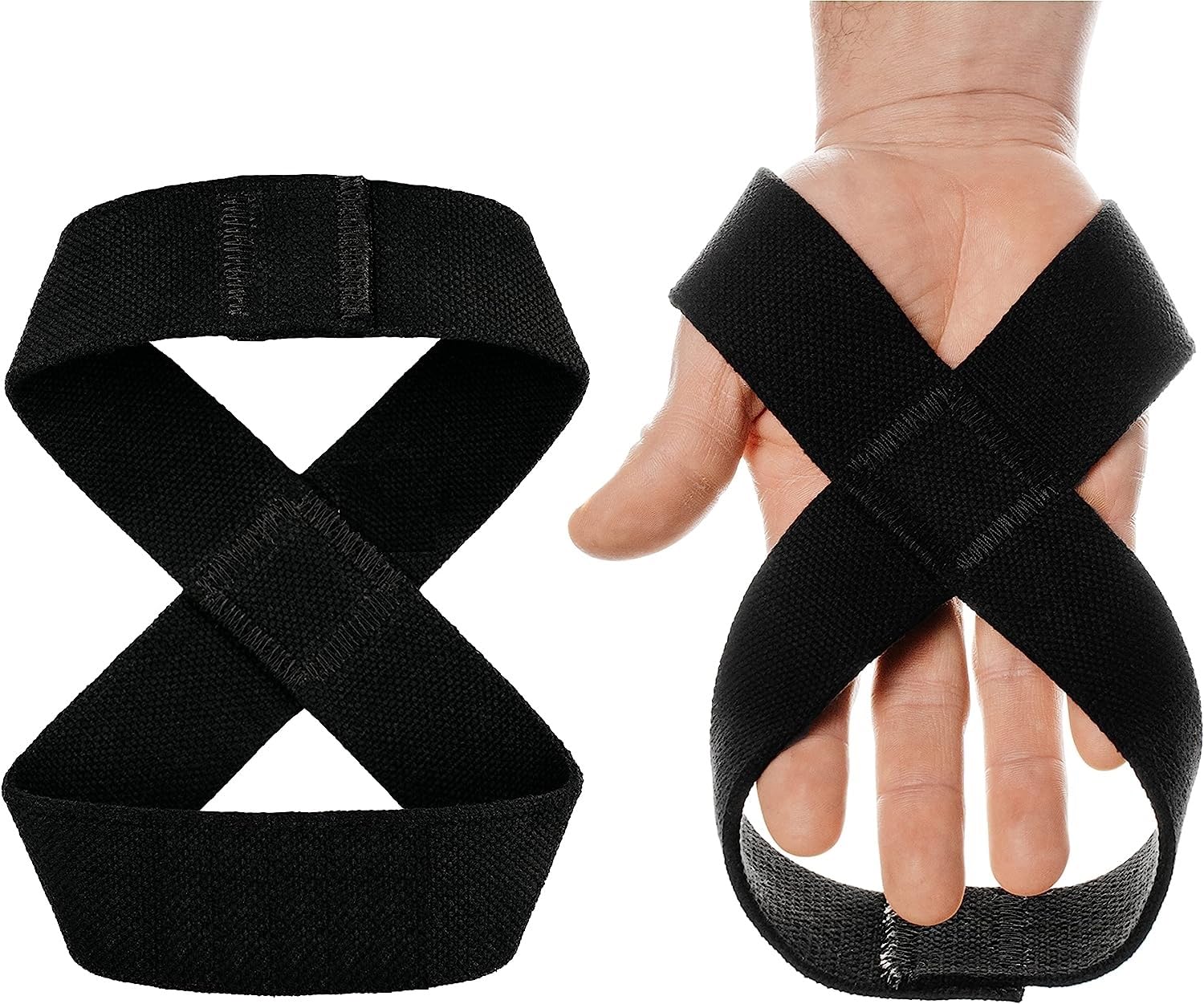 FITCOZI Figure 8 Straps | Deadlift Straps | Heavy Duty Lifting Straps | Strongman Axle Straps - 3 Sizes-image-31