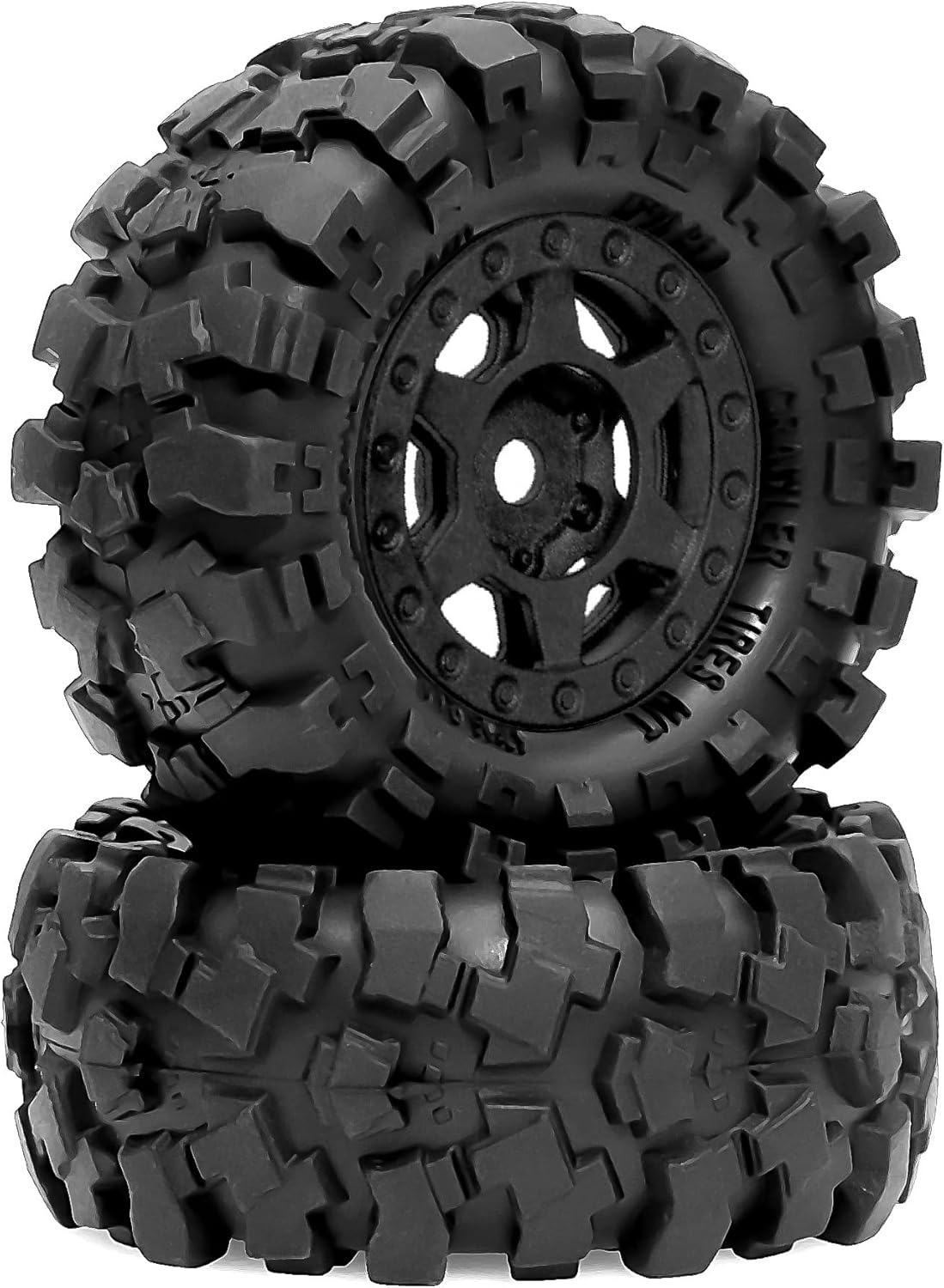 1.0 Beadlock Wheels and Tires（4pcs） 1.0 Crawler Tires OD 57 * 25mm Plastics 1.0 Wheel 1/18 1/24 RC Crawler Tires for SCX24 TRX4M FMS FCX24 FCX18 AX24 (at)