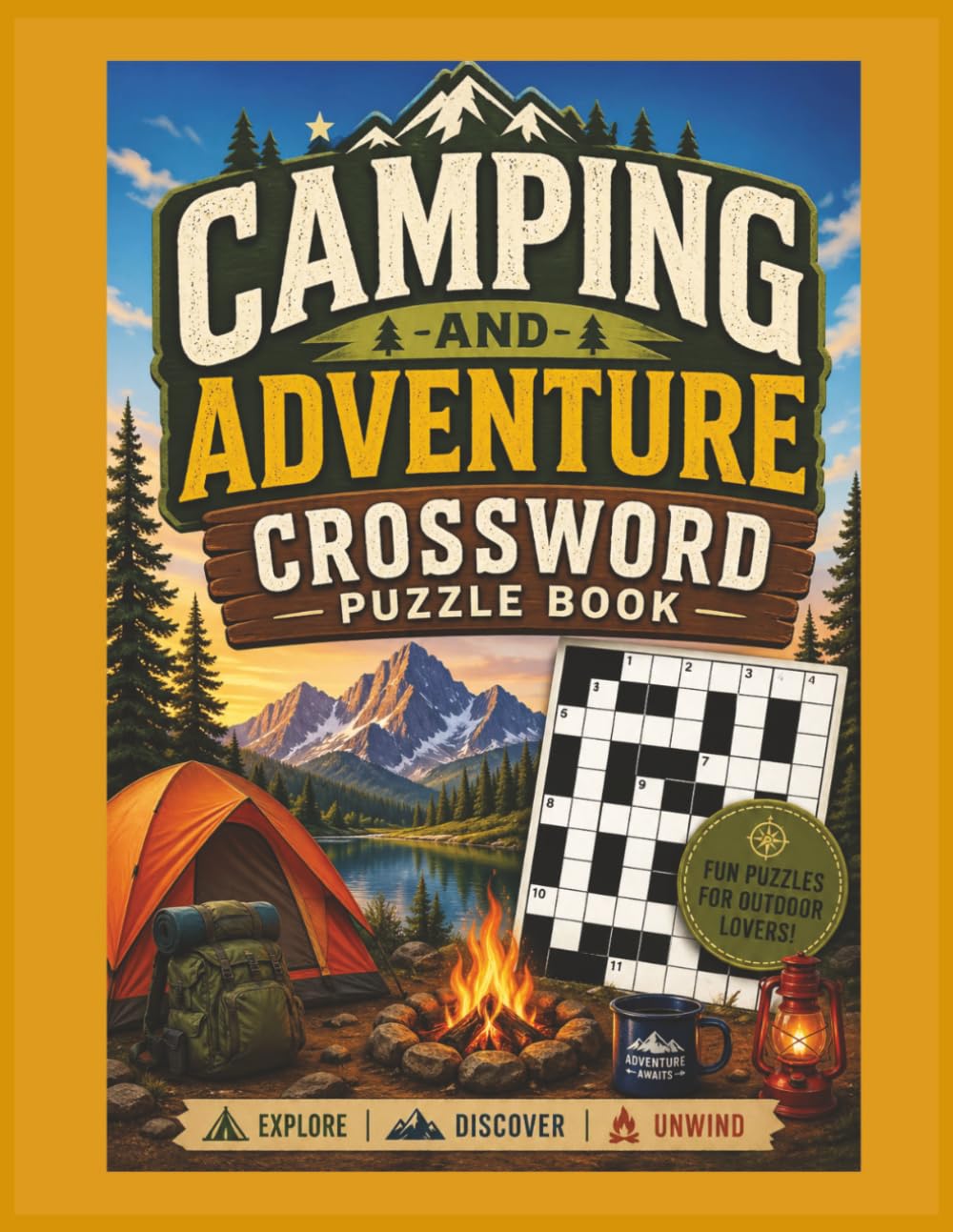 Camping and Adventure Crossword Puzzle Book: Explore Discover Unwind