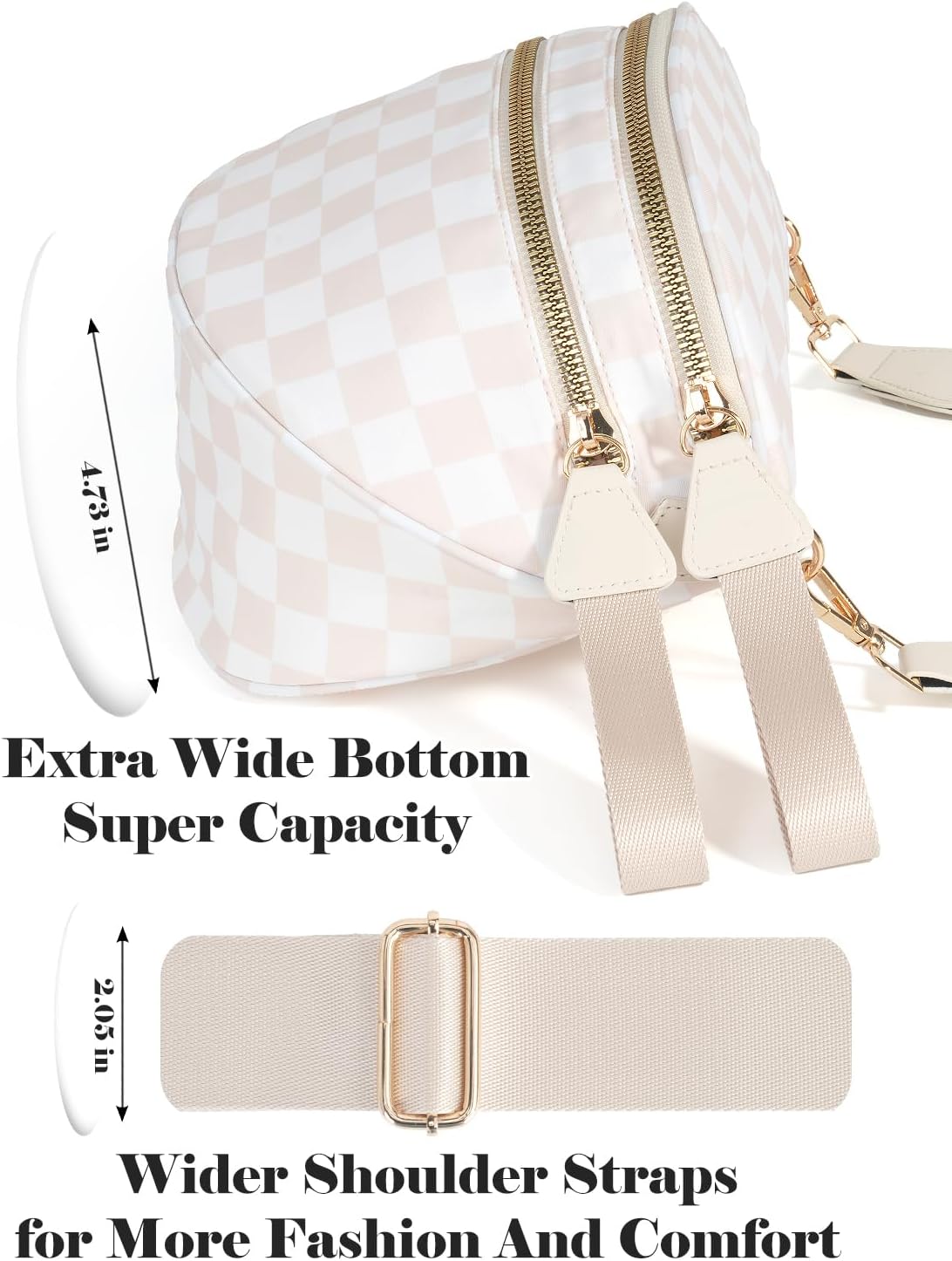 Checkered Chic Checkered Crossbody Fanny Pack for Stylish Women Chic Checkered Crossbody Fanny Pack for Stylish Women