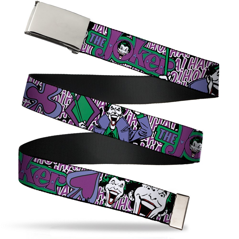 Buckle-Down Men's Web Belt Joker, Multicolor, 1.25" Wide-Fits up to 42" Pant Size