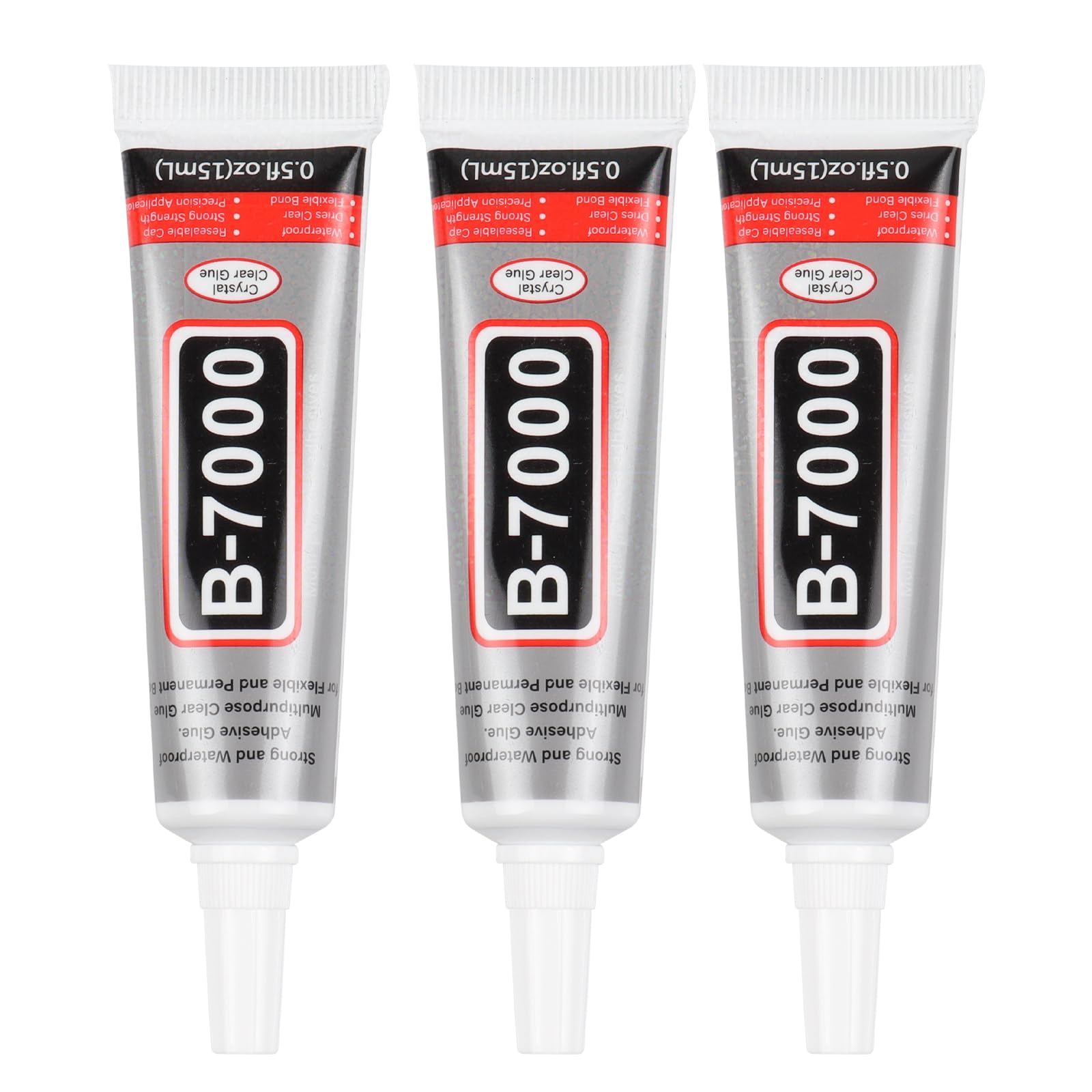 B7000 Precision Craft Glue - Multi Purpose Glue for Rhinestones Crafts,Phone,Jewelry, Fabric, Leather, Wood, Glass, Metal (3Pcs * 15ml)