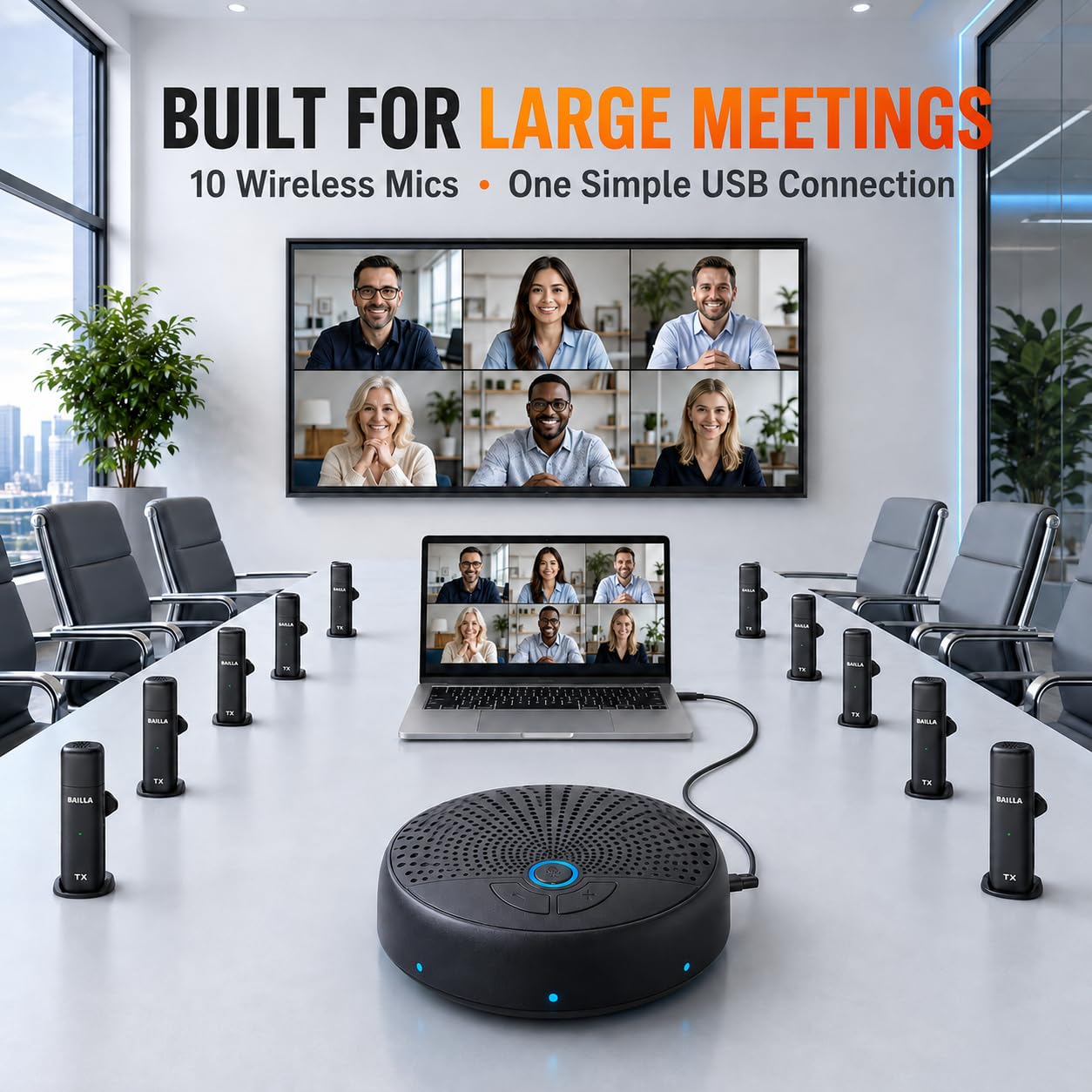 Amazon | BALILA スピーカーフォン 会議用 マイクスピーカー 360˚全