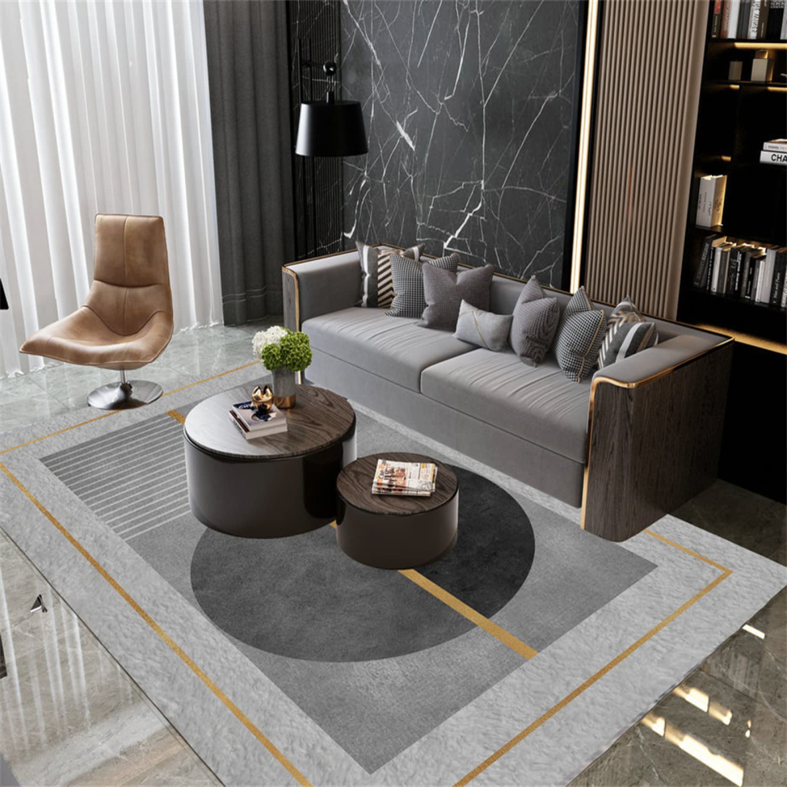 Alfombras bebés habitación gris grande de 130x190cm lavable para cocina