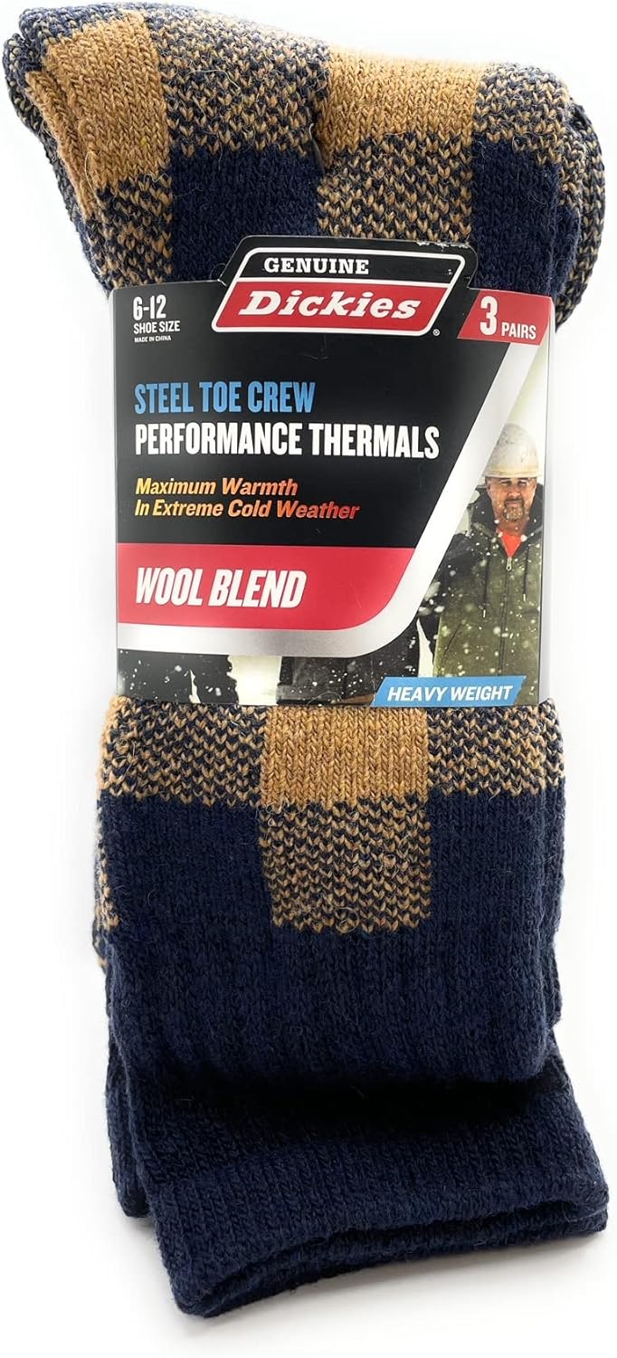 Dickies Genuine Men’s 3Pairs Steel Toe Crew Performance