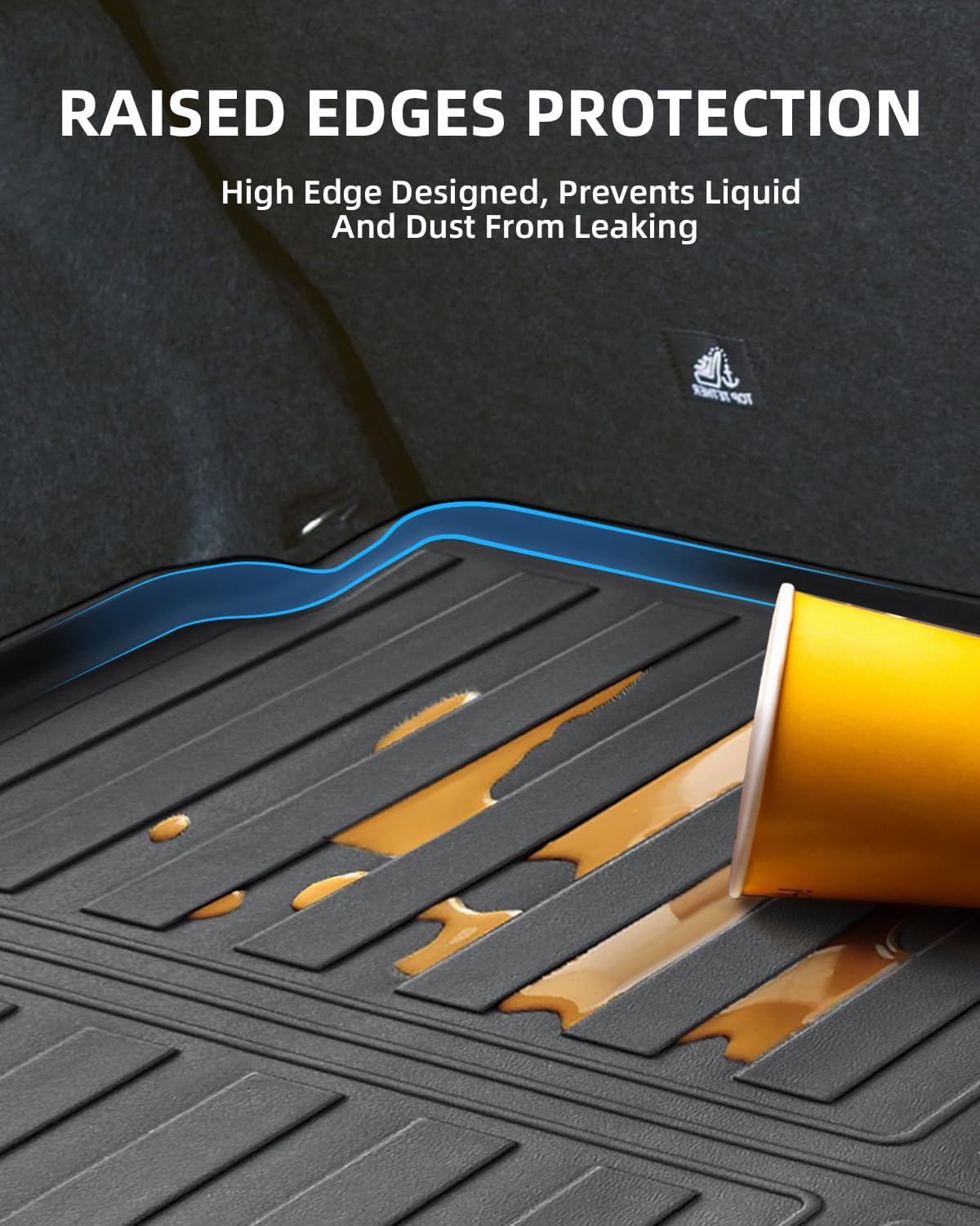 TPE Alfombras Maletero para Nissan Qashqai e-Power MHEV 2021-2026 | Alfombrillas Maletero Originales, Protector Maletero Antideslizantes e Impermeables, Funda Maletero con Bordes Elevados