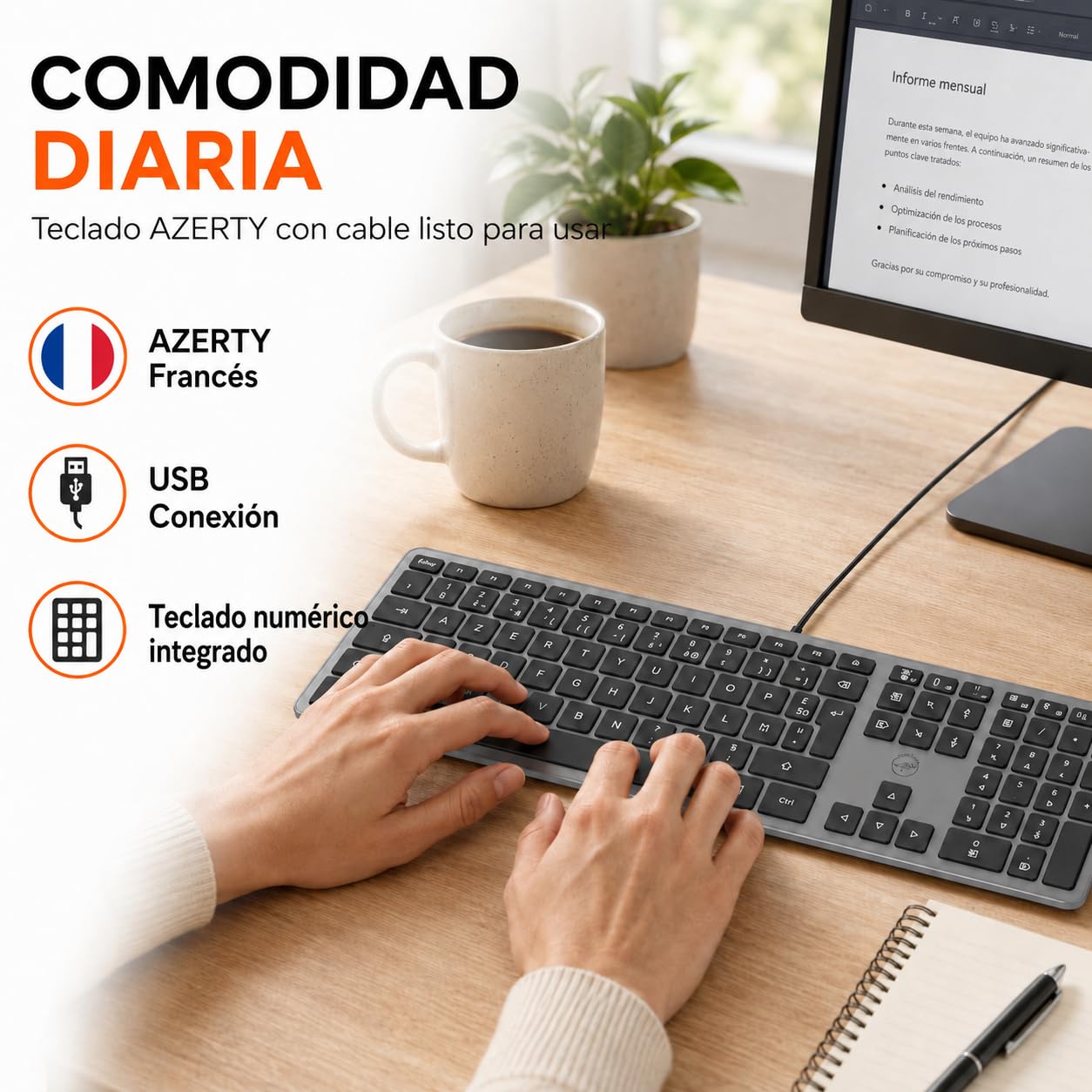 MOBILITY LAB Clavier filaire Slim finition metal - Space Grey