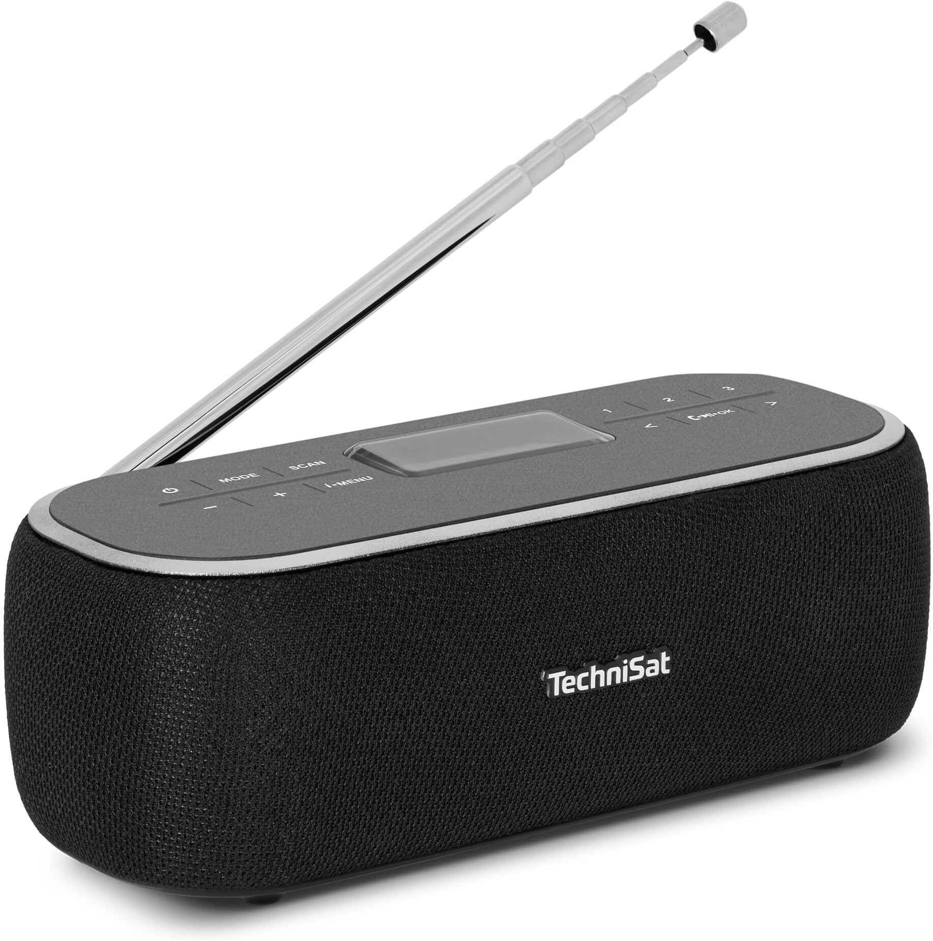 VIOLA BT 1 Portable Bluetooth Speaker with DAB+ Digital Radio (FM, DAB, Clock, Alarm Timer, Favourite Memory, LCD, Hands-Free Function, AUX-in, Battery, USB-C Charging Cable, 6W) Black/Grey