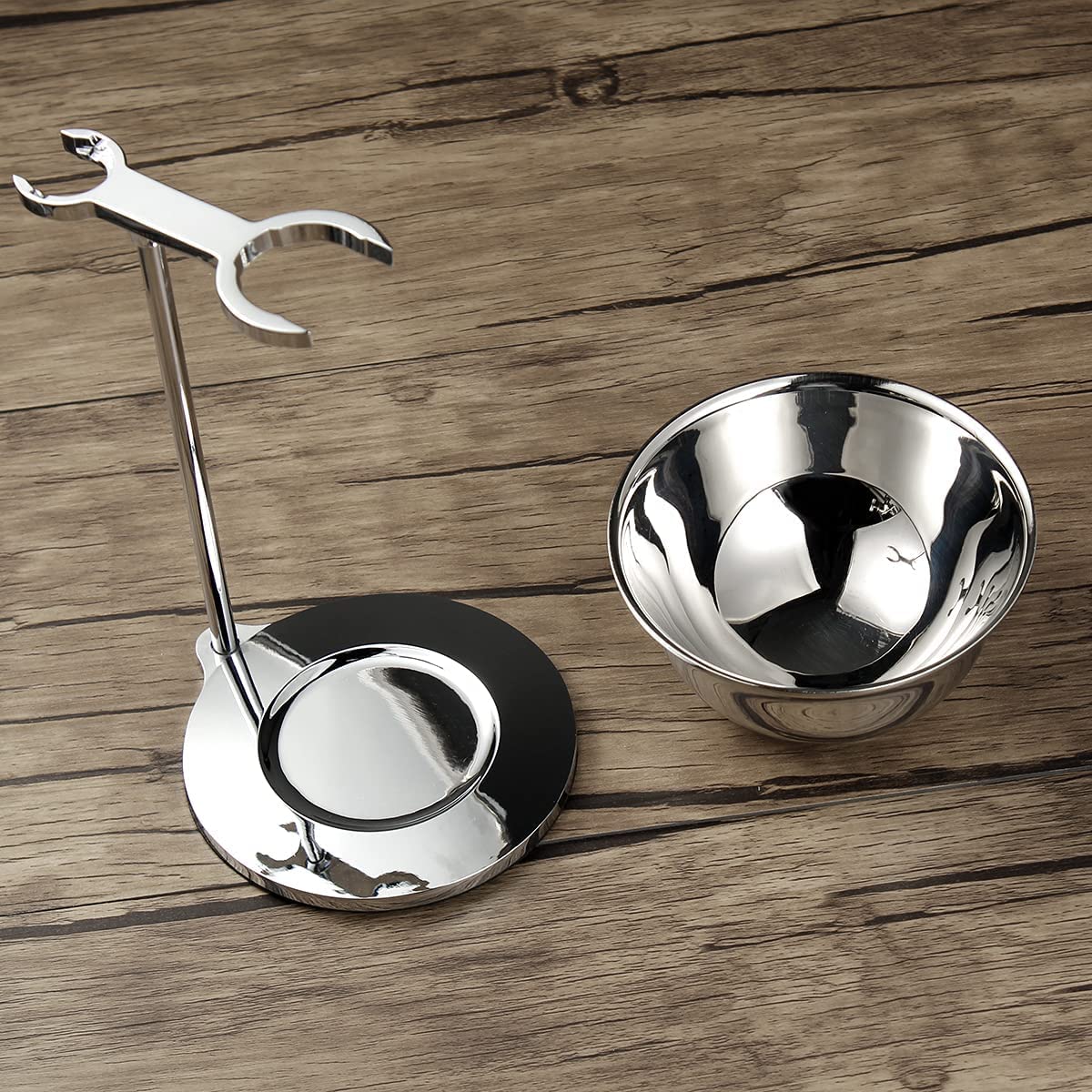 Set da barba Gillette Mach3 – Manico adatto lame Mach3 + Ciotola acciaio inox + Supporto metallico + Spazzola sintetica | Stabile, elegante, barba dolce senza irritazioni