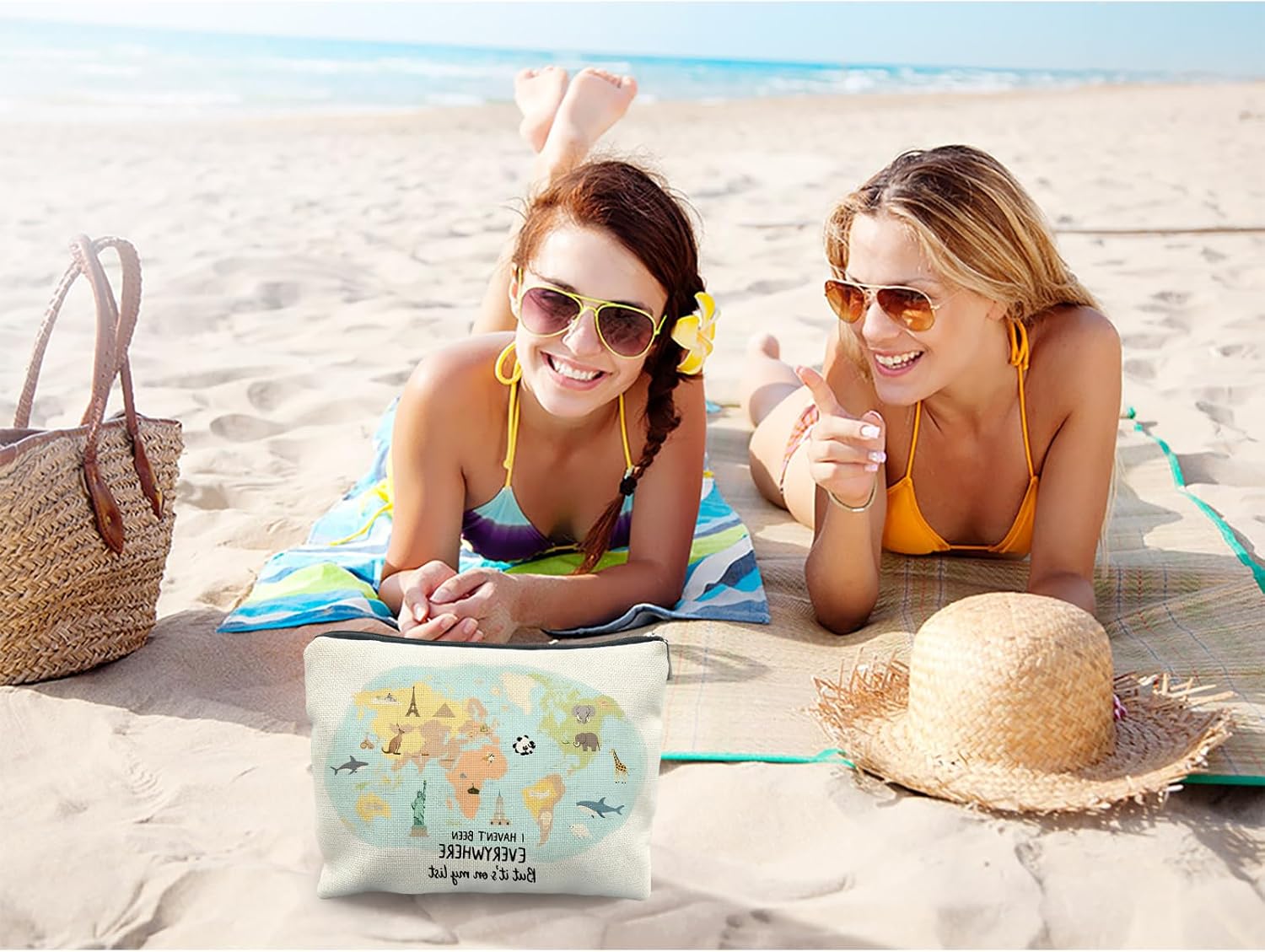 Travel Gifts for Women Travel World Makeup Bag Travel Accessories I Haven't Been Everywhere But It's on My List Zipper Cosmetic Bag Gifts for Christmas Birthday - Image 7