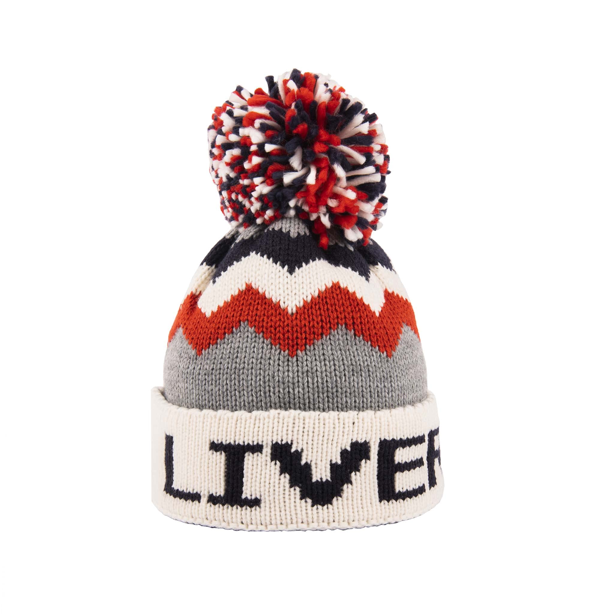 Eurostick Scotland Wales Ireland City Bobble Pom Pom Beanie Hat (Liverpool Grey/Red/Navy)