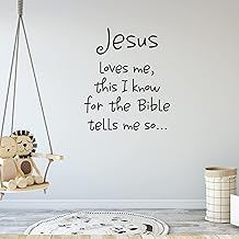 Jesus Loves Me This I Know for The Bible Tells Me So Wall Decal Quote Nursery Christian Bible Verse Scripture Wall Sticker Art Letters Home Decor