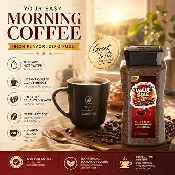 Tasters Instant Choice Coffee 14oz Plastic Jar (2 Count)