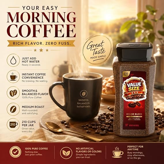 Tasters Instant Choice Coffee 14oz Plastic Jar (2 Count)