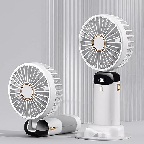 Miniatura 3 de Trimit Mini ventilador de mano con pilas, pequeño ventilador portátil personal, velocidad ajustable, ventilador recargable por USB, bonito diseño