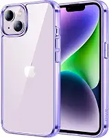 JETech Capa para iPhone 14 6,1 Polegadas, Case Protetora de Telefone à Prova de Choque Não-Amarelecimento, Capinha Parte Traseira Transparente Anti-Riscos (Roxo Profundo)