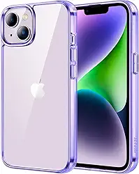 JETech Capa para iPhone 14 6,1 Polegadas, Case Protetora de Telefone à Prova de Choque Não-Amarelecimento, Capinha Parte Traseira Transparente Anti-Riscos (Roxo Profundo)