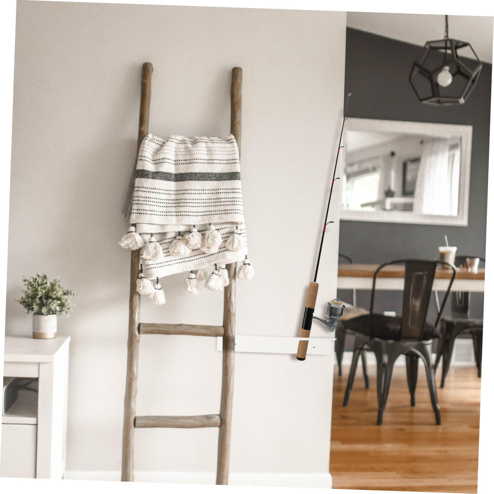 Soportes para Cañas de Pescar de Techo y Pared, Paquete de 2 Pares, Color Claro, Almacenamiento para 6 Cañas, Montaje Resistente, Adecuado para Garaje y Equipo de Pesca