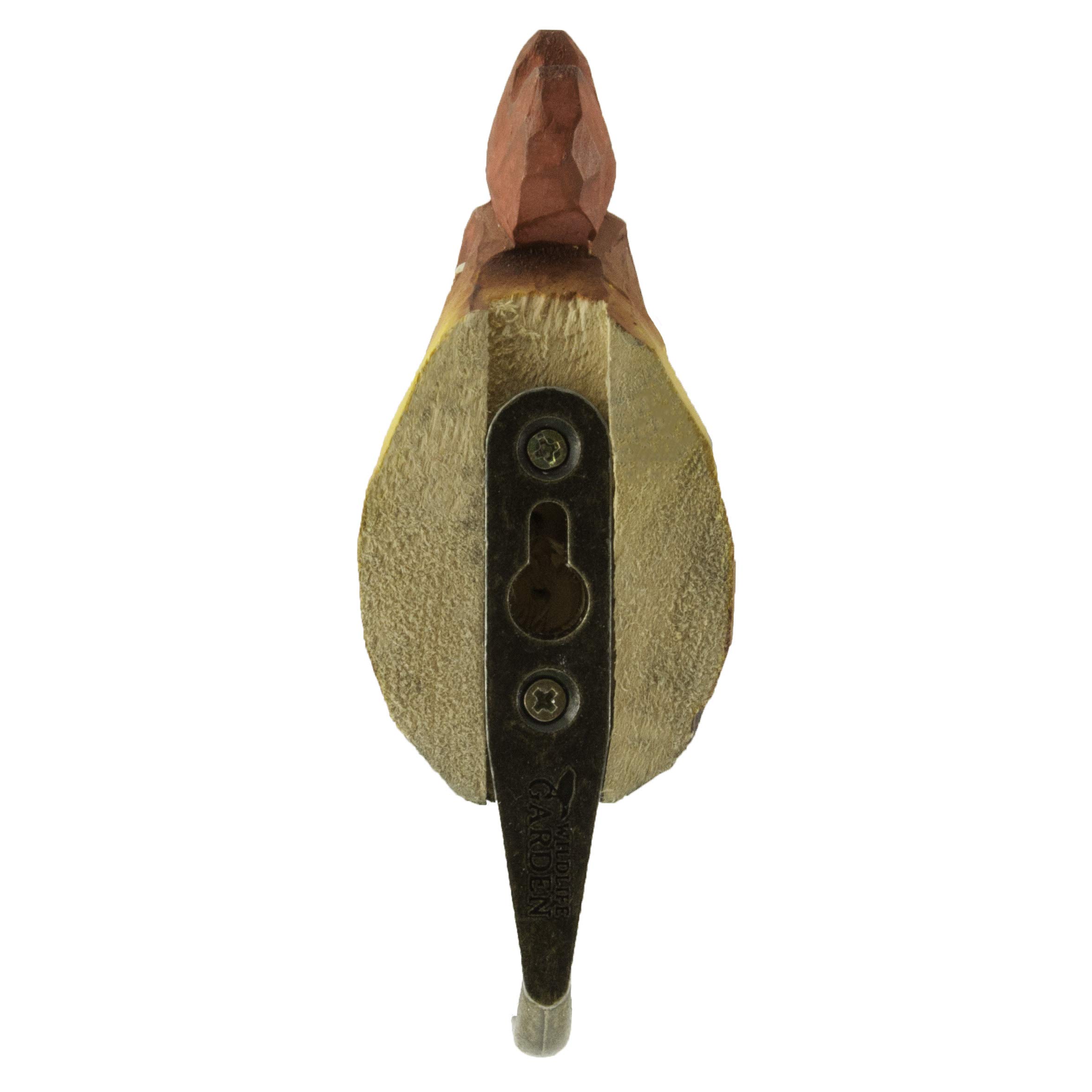 WILDLIFEGARDEN Hand-Carved Rooster Hook, Sturdy Wood Wall Hook with Artisanal Life-Like Figurine, Easy-to-Install, Designed in Sweden