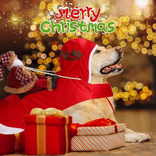 Miniatura 7 de BWOGUE - Ropa de navidad para mascotas, disfraz de Papá Noel, cosplay para fiestas, disfraces de perros y gatos, pequeños, medianos y grandes